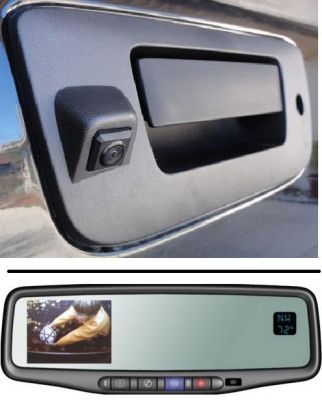 Premium Backup Camera Kit, Onstar® Mirror w/ compass/temp Fits 2007-2008 GM® Silverado, Sierra
