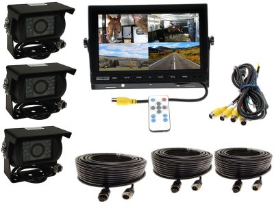 10" High Definition Quad Screen + 3 AHD Camera -Complete System