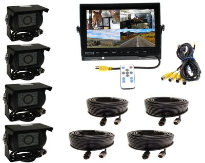 10" High Definition Quad Screen + 4 AHD Camera -Complete System