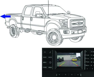 Backup Camera in OEM Handle for 4.2" MyFord® Display, Fits 2017+ Super Duty 