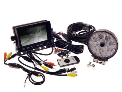 5" Commercial Grade Monitor, Round flood light with camera