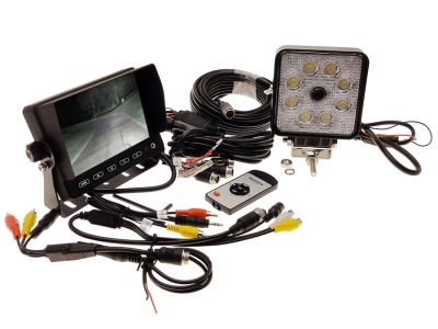 5" Commercial Grade Monitor, Square flood light with camera
