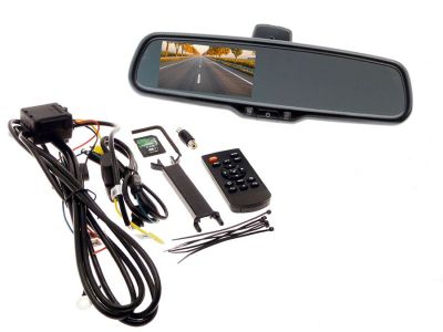 Universal Mirror with Built In Dash Cam and DVR, 4.3 Inch Display
