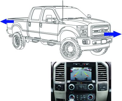 Front & Rear Camera Kit for 8" SYNC 2 Display, Fits 2013-16 Super Duty 