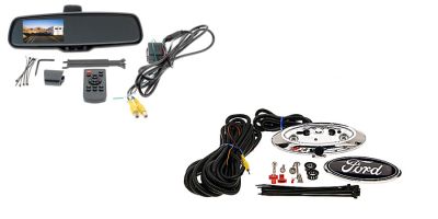 Emblem Backup Camera with 4.3" Video Display Mirror, Fits 2005+ F150, Super Duty