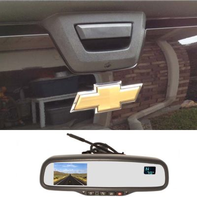 Premium Backup Camera + OnStar® Mirror, Compass and Temp, Fits 2002-2008 Avalanche, EXT 